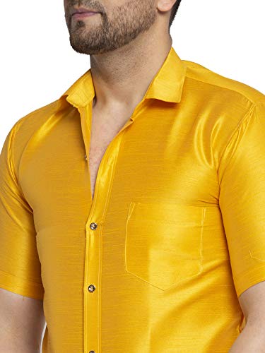 Image of SAIFOO Men's Classic Silk Ethnic Shirt.