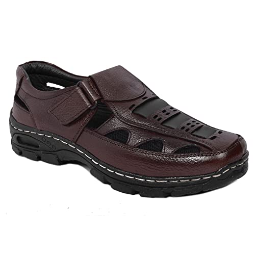 Image of Men's Stylish Leather Sandals Lightweight, Breathable, and Comfortable, Ideal for Everyday Wear and Travel