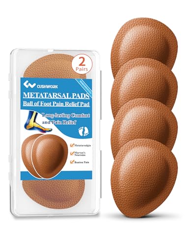 Cushwork Ball of Foot Cushions for Women Men, 2 Pairs Metatarsal Pads All Day Pain Relief and Comfort for Metatarsalgia, Morton\'s Neuroma, 1/3 Inch Thick Foot Pads-M
