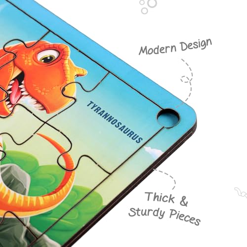 Image of Intelliskills Premium Jigsaw Puzzle for Kids, 36 Pcs Puzzle Set, Set of 4 Fun Learning&Educational Toy for Enhancing Concentration, Puzzle for Kids 3+Years,Best Birthday Gift, BIS Certified (Dinosaur)