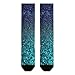 FekiLoot Teal Glitter Compression Socks Cozy Soft Support Socks Fashion Breathable Knee High Tube Socks for Adult