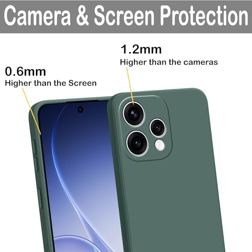 Image of amazon basics Back Cover for Oppo Reno 15 5G | Ultra Slim Soft Rubberised Case | Matte Silicone Flexible Mobile Case | Camera Protection - Green