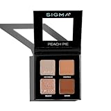 Sigma Beauty Peach Pie Eyeshadow Quad — Makeup Eyeshadow Quad with a Buttery Soft Formula and Buildable, Blendable Shades for a Flawless Eye Look, Designed for All Day Wear