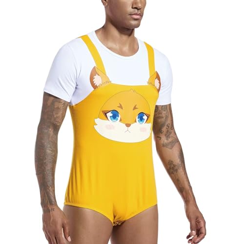 Mens Bodysuit Cotton Onesie Pajamas Leotard Crotch Snap Shirt Romper for Men4