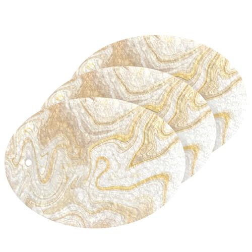 Wassud Creamy Marble Wood Pulp Dish Sponges, 3-Pack