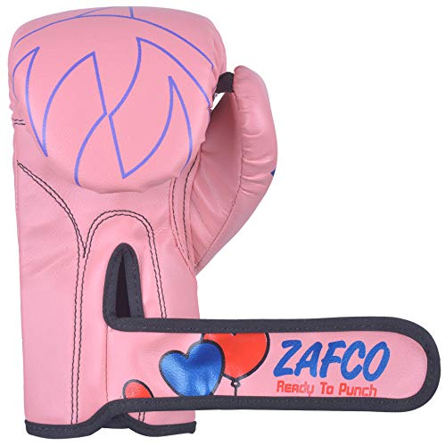 Zafco Boxing Gloves Kids Junior Muay Thai Kick Boxing Training Mma Punching Bag (Pink, 4Oz) #TOP5