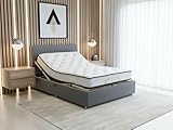 sleepkings Electric Adjustable Bed with 1000 Pocket Spring Mattress and Headboard, Motorised Adjustable Bed, Orthopaedic Reclining Bed, Pocket Spring Adjustable Bed, (Steel Grey, 4ft Small Double)