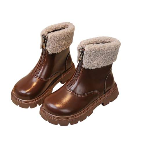 Boys Girls Comfort Chelsea Ankle Boots Little Kids/Big Kids Combat Ankle Booties Zip Up Hiking Shoes with Fur Top3