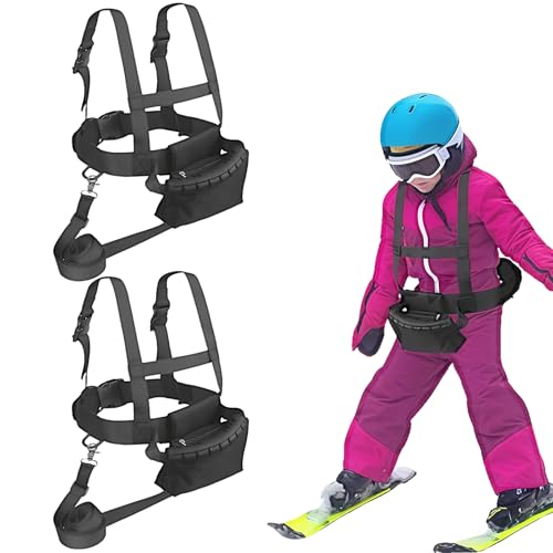 2 Stück Pferdegeschirr Pferdeleine für Kinder zum Spielen Snowboard Trainingsgeräte Outdoor Gürtel Trainer Größenverstellbar mit Seitentasche für...