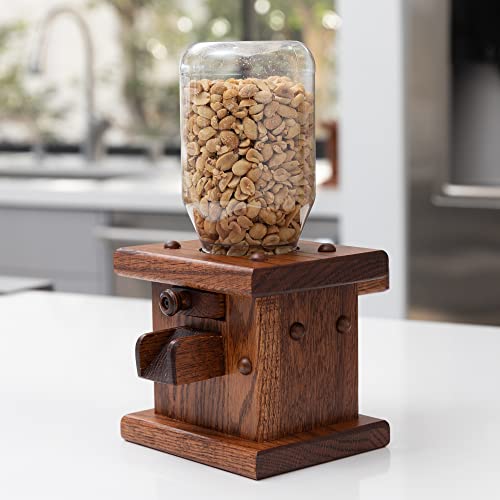 Peaceful Classics Wooden Candy Dispenser - Amish Handmade Containers & Storage For Gummy Or Peanut- Wood Storage Gumball Machine For Skittles Or M&Ms - Cereal Dispenser Countertop (Harvest) - Thumbnail 6
