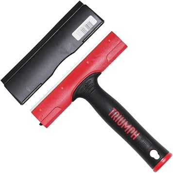 Triumph MK3 Straight Carbon Steel Scraper, 6-inch Double Edge Blade, Rubber Grip Handle