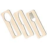 SMASOLO Letrero Decorativo de Cocina en Madera de Arce 5mm, Juego de 3 Piezas de Utensilios Rústicos (cuchillo, Tenedor, Cuchara) para Decoración de Pared en Hogar, Restaurante y Comedor