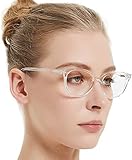 Dark Wost Womens Cat Eye Computer Blue Light Filter Glasses Zero Power Transparent Light Weight Spectacles Frame Anti Glare Eye Strain Protection Glass For Woman (Size Medium)