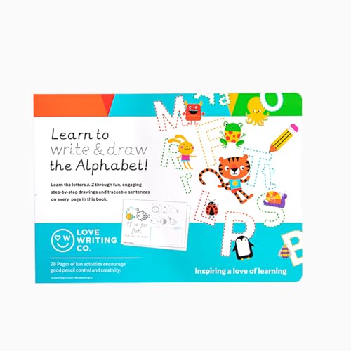 Love Writing Co. Learn How To Write & Draw The Alphabet Book | Build pencil control | Alphabet Practice | Phonics