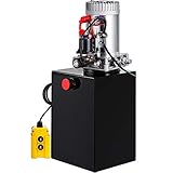 Mophorn 20 Quart Hydraulic Pump Single Acting Hydraulic Dump Trailer Pump 3200 PSI Hydraulic Power Unit (12V DC Single Action Powering Unit, SAE #6 Ports)
