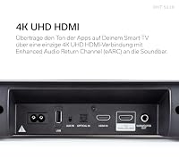 Denon DHT-S218 2.1 Soundbar mit integriertem Subwoofer, Dolby Atmos, HDMI eARC, Bluetooth LE Audio, Dialog Enhancer - Schwarz – Ansicht 5