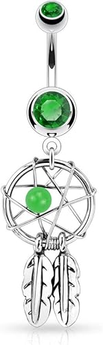 Miniatura 3 de Joyería de joyería para atrapasueños de acero quirúrgico con diseño de estrella tejida de acero quirúrgico para ombligo, 0.49oz, Mod-RTY-895-861