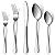 60 Piece Silverware Set for 12, LIANYU Stainless Steel Flatware Cutlery Set Includes Knives, Forks and Spoons, Modern Tableware Set for Home Restaurant Party, Matte Finish, Dishwasher Safe