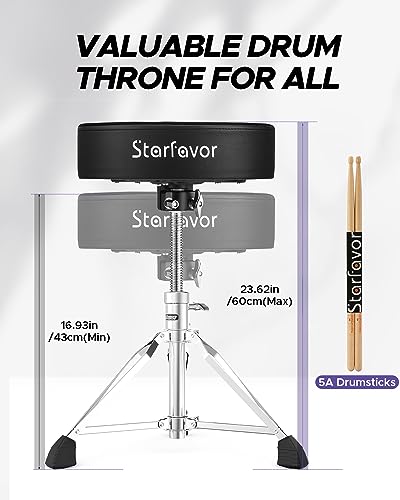 Starfavor ST 400B Drum Throne Height Adjustable Padded Seat Drum Stool thumb #1
