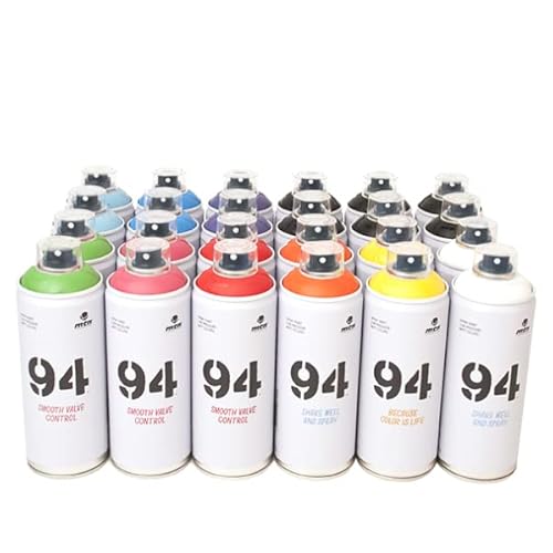 PROGAL COLORS Montana Colors - Confezione da 24 x 400 ml, MTN 94 + 10 ugelli di ricambio