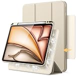 JETech Magnetic Detachable Case for iPad Air 11-Inch M4/M3/M2 (2026/2025/2024), iPad Air 5th/4th with Pencil Holder, Removable Rotating Cover, Portrait/Landscape Stand (Starlight)