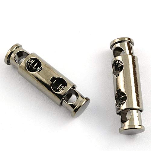 Jcbiz 12Pcs Metal Alloy Spring Fastener Cord Lock Toggle Stopper Gun Black Color Clothes, Bags, Shoes, Diy Handcraft #TOP2