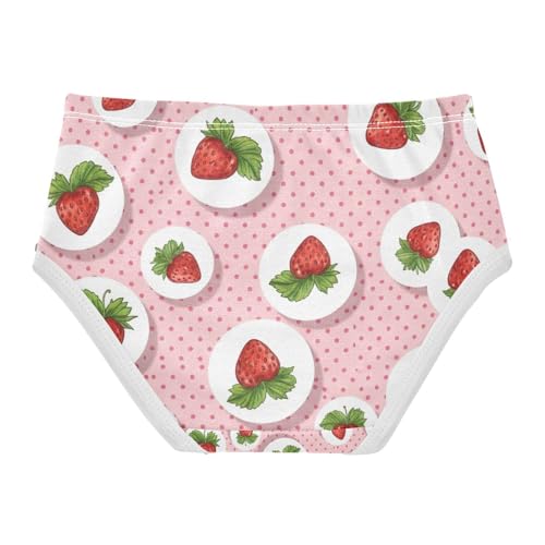 Cute Red Strawberries Pink Toddler Girls Underwear, Girl Underwear, 2T–8 Years2