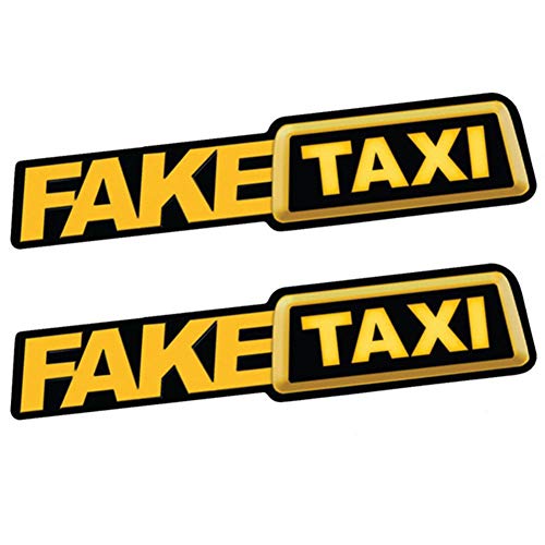 Finetoknow 2 Stück Fake Taxi Autoaufkleber Taxi Schild für Auto Car Sticker Aufkleber Emblem Selbstklebende Vinyl Aufkleber für Auto Van
