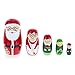 BestPysanky Set of 5 Santa Claus, Mrs. Claus, Elf & Snowman Wooden Nesting Dolls 4.75 Inches
