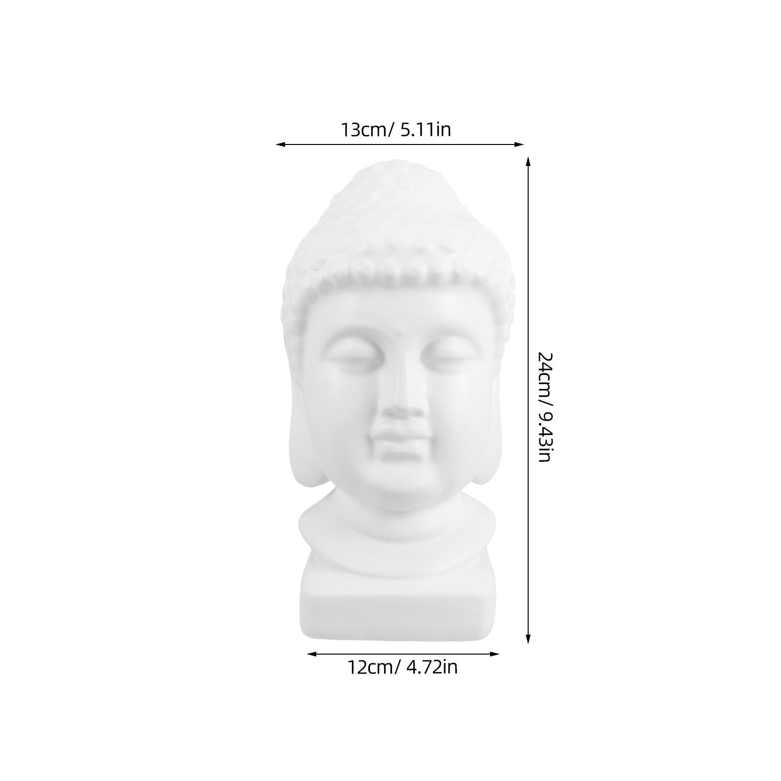 Tofficu Escultura Detalles Intrincados en Resina de Cabeza de Buda de Color Claro para Decoración del Hogar y Espacios de Meditación en Ocasiones Obsequios