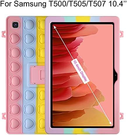 Vofolen for Samsung Galaxy Tab A7 10.4 Case with Kickstand Silicone Fidget Bubble Case for Kids Grils Cute Rainbow Pop Holder Tablet Cover for Galaxy Tab A7 Case 10.4 inch 2020 T500/T505/T507