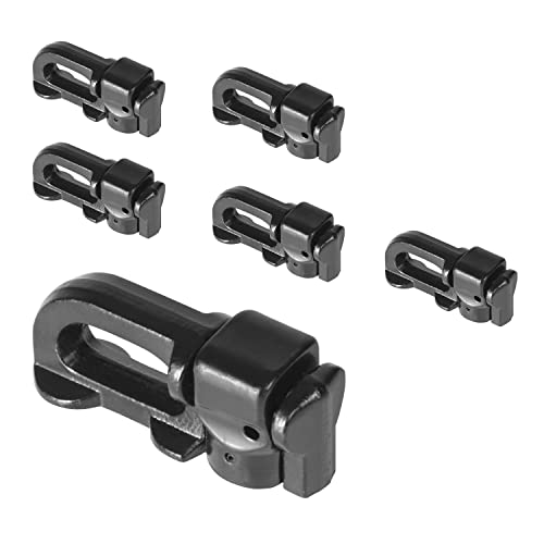  L-Track Double Stud Tie Down Fitting | Used With L Track Rail For Truck Bed,Trailer Cargo Control,Pickup,Rv,Atv,Bearing 5000Lbs Heavy Duty Steel (Pack Of 6 Black) #TOP8
