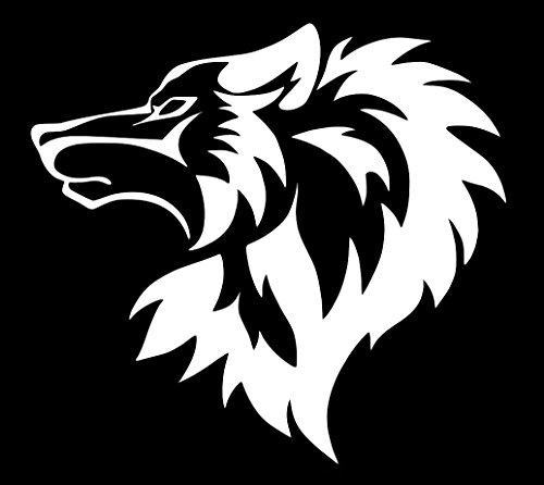 UR Impressions Tribal Wolf Head Decal Vinyl Sticker Graphics for Cars Trucks SUV Vans Walls Windows Laptop|White|5.5 Inch|URI413