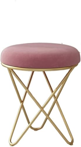Footstool Makeup Stool, Iron Art Dressing Chair, Nordic Small Round StoolD