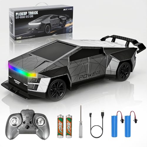 Remote Control Car/RC Truck – 2.4 GHz All-Terrain Cyber Vehicles with One-Touch Demo and Three Adjustable LED Light Effects