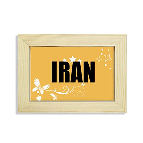 Evite escritorios sosos con el marco de fotos de madera y pintura de flores exóticas de Irán 2