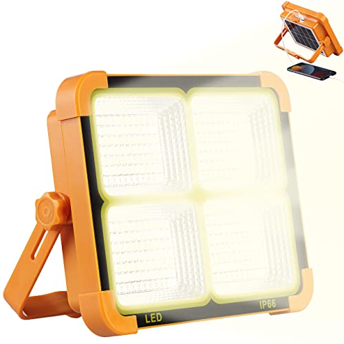 Luminea Construction Spotlight: High-Power LED Spotlight, Battery, Solar, 2392 lm, Dimmable, CCT, Power Bank (Construction Spotlight LED Solar)