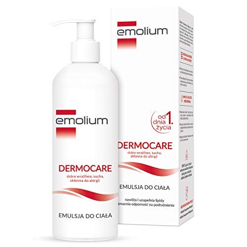 EMOLIUM Emulsión corporal de 400 ml – para recién nacidos – desde el primer día – Piel seca y sensible emolium EMULSJA DO CIAŁA OLEJ MACADAMIA MASŁO SHEA UREA TRJGLICERYDY