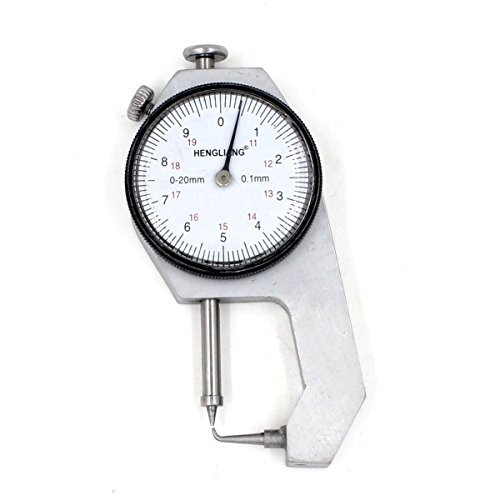 Calibrador de espesor con dial y cabeza en forma de pasador, herramienta de medición de 0-20mm con precisión de 0.1mm, lectura métrica miniatura 1