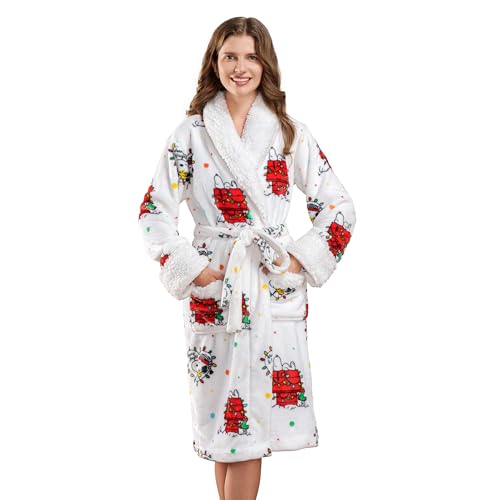 Berkshire Blanket Peanuts® Snoopy Women's Warm Robe with Exclusive VelvetLoft® Fabric and Sherpa Collar
