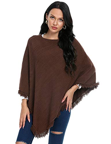 Oshlen Women's Knitted Scarf Sweater Fashionable Cape Light Weight Spring Summer Autumn Shawl Poncho Pullover #TOP2