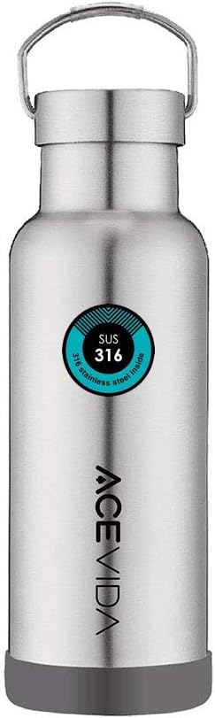 ACEVIDA Iron Insulated Water Bottle 17oz, BPA Free Water Bottle, 316 Stainless Steel, Double Wall Vacuum Water Bottle Keep Hot and Cold Liquid 12hr, Bottle for Outdoor and Indoor