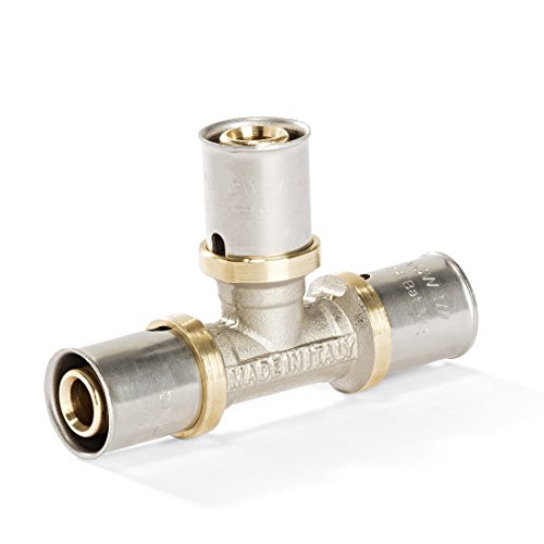 Conexión en T para tubo multicapa de aluminio, unión prensada, 16/20/26/32, DVGW