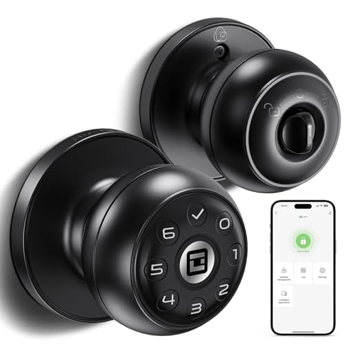 GeekTale Smart Door Knob, Keypad Door Lock with Knob for Bedroom