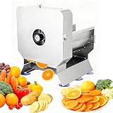 SHUMIAO Cortadora De Alimentos De Acero Inoxidable Máquina Eléctrica para Cortar Verduras Y Frutas con Grosor Ajustable De 0 a 0,4 Pulgadas 220 LB/H para Repollo Limones Papas Y Cebollas