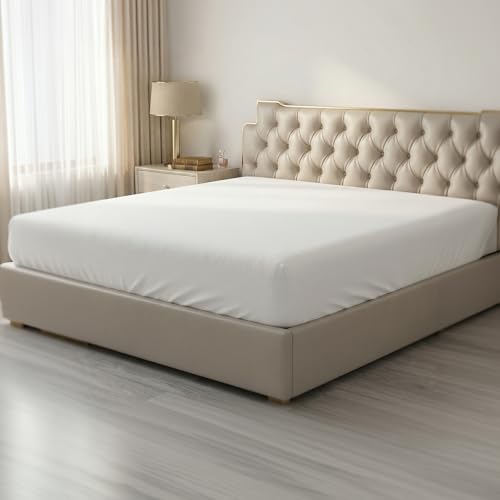 Image of HBHLFZ Queen Fitted Sheet Only, Soft Breathable Bottom Sheet - 60 inchx80 inch Deep Pockets Queen Size Fitted Sheet - All Around Stretch Fit, Wrinkle Resistant, Colorfast - Easy Care, White