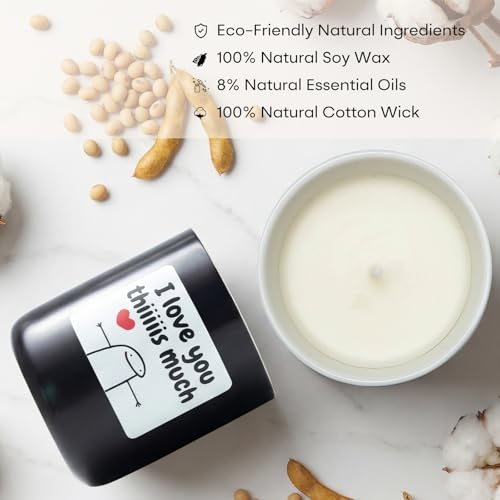 Koimysa Jar Candles Gifts for Men Women, Apple Cinnamon Candles Aromatherapy Candle for Mom Girlfriends Lovers, Funny Candles for White Elephant Fathers Mothers Day Birthday Valentines — view 3