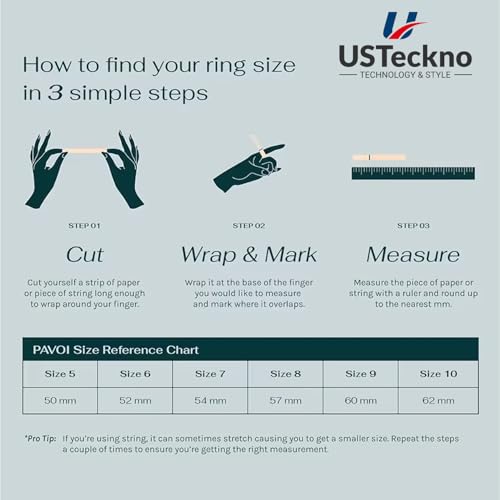 USTeckno Aliança Eternity banhada a ouro 14K para mulheres e meninas, design moderno, ajuste confort