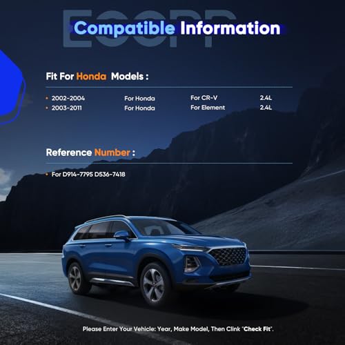 Image of ECCPP 8pcs Front Rear Ceramic Disc Brake Pad Kit for For Honda For CR-V | 2002 2003 2004,For Honda For Element 2003 2004 2005 2006 2007 2008 2009 2010 2011;D914-7795 D536-7418;w /Hardware