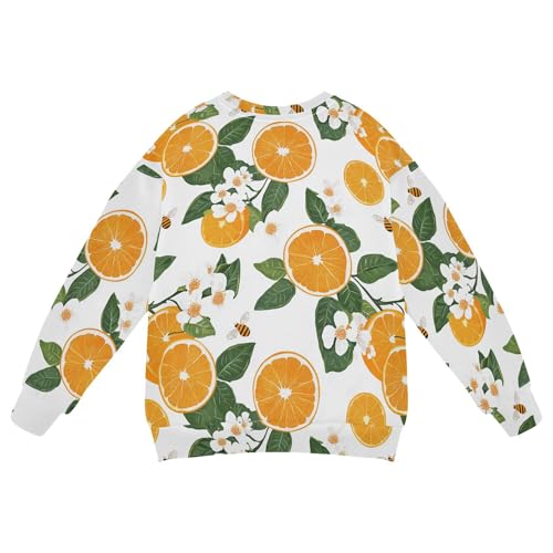 JUNZAN Sweet Oranges Fruit White Kids Boys Hoodie Sweatshirt Fleece Fall Tops Shirts Sports 4T2